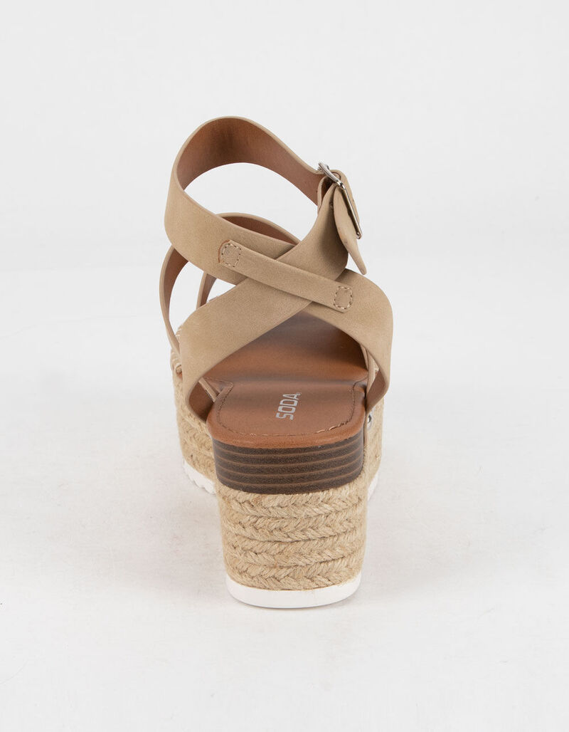 SODA Banded Womens Tan Flatform Sandals - TAN - 373213412