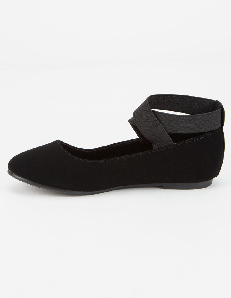 SODA Ankle Skimmer Girls Flats - BLACK - 357538100