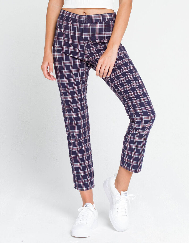 SKY AND SPARROW Plaid Womens Navy Pants - NAVCO - 374467211