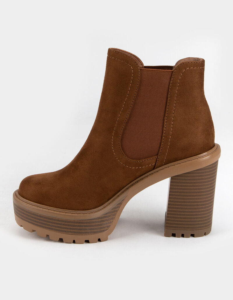 SODA Platform Womens Chestnut Chelsea Boots - CHEST - 391069464