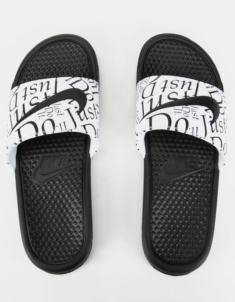 NIKE Benassi JDI Print Mens Sandals - BLKWH - 377549125