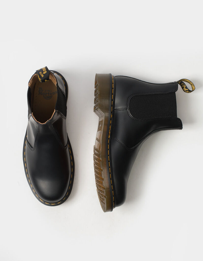 DR MARTENS 2976 Yellow Stitch Smooth Leather Mens Chelsea Boots - BLACK ...