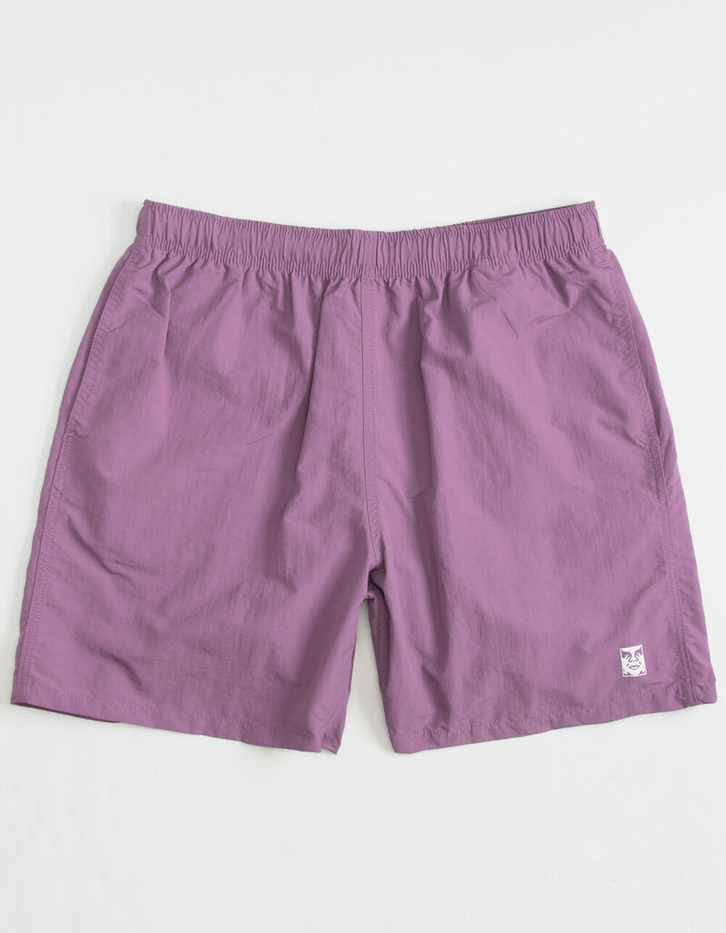 OBEY Easy Relaxed Mens Volley Shorts - LTPUR - 391612760