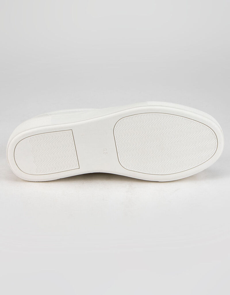 SODA Croft Platform Womens White Slip-On Sneakers - WHITE - 380936150