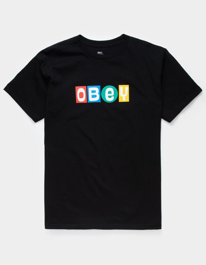 OBEY Toy Block Mens Black T-Shirt - BLACK - 390794100