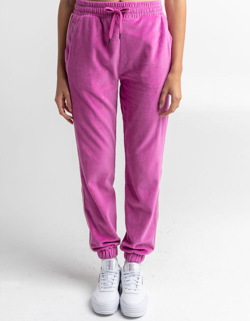 RSQ Velour Piped Joggers - PINK - YA1120-N357