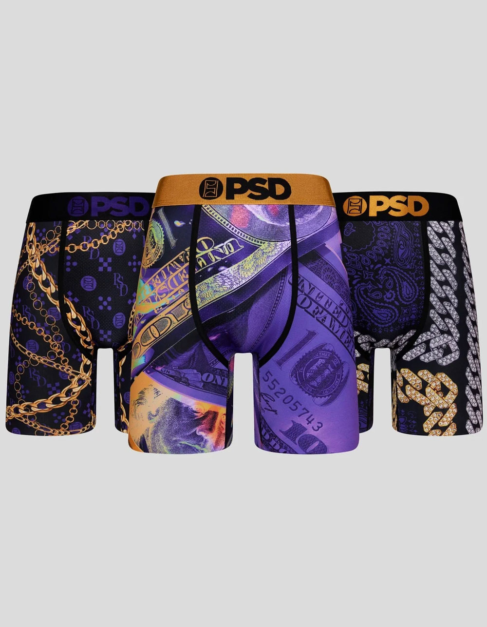 PSD Rich Roses 3 Pack Mens Boxer Briefs