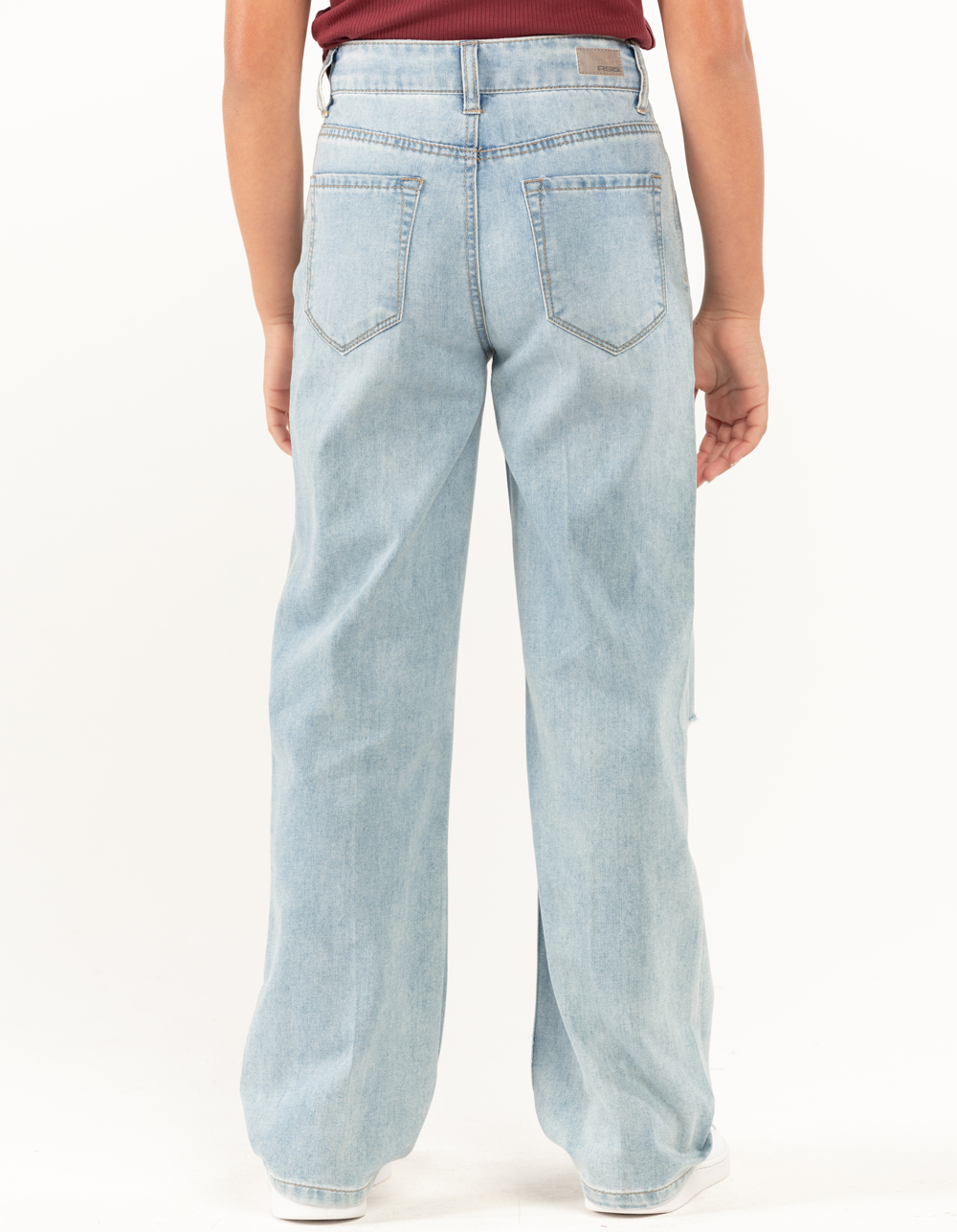Thereabouts Little & Big Girls Wide Leg Jean, Color: Lt Wash Embr