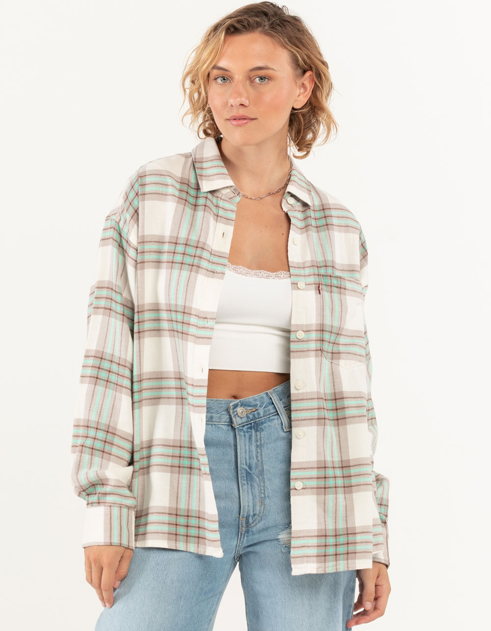 LEVI'S Davy Womens Flannel - GREEN COMBO | Tillys