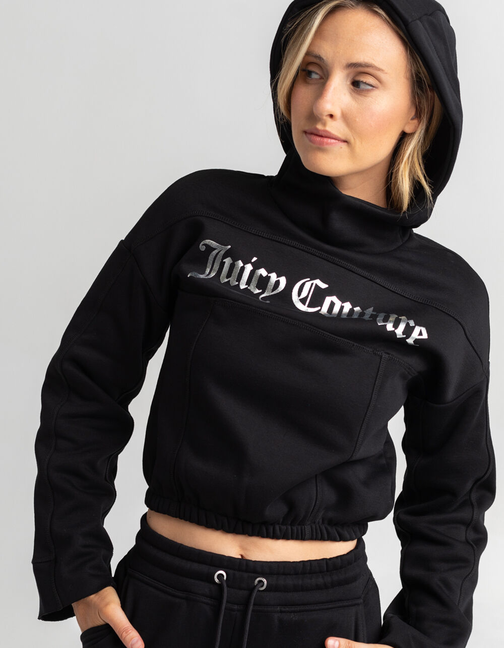 JUICY COUTURE Front Brand Womens Hoodie - BLACK | Tillys