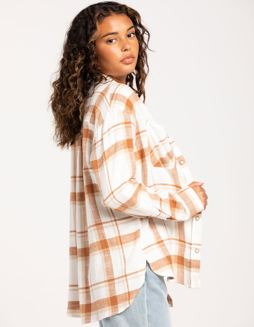 RSQ Womens Plaid Flannel - Cream Combo | Tillys