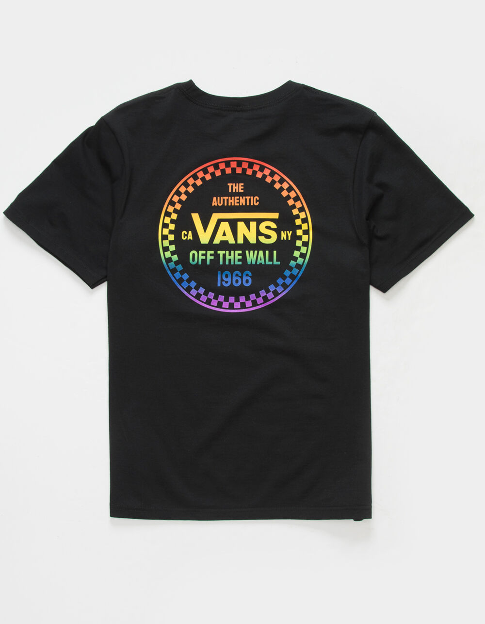 VANS Checkerboard 66 Boys T-Shirt - BLACK Tillys Rainbow 