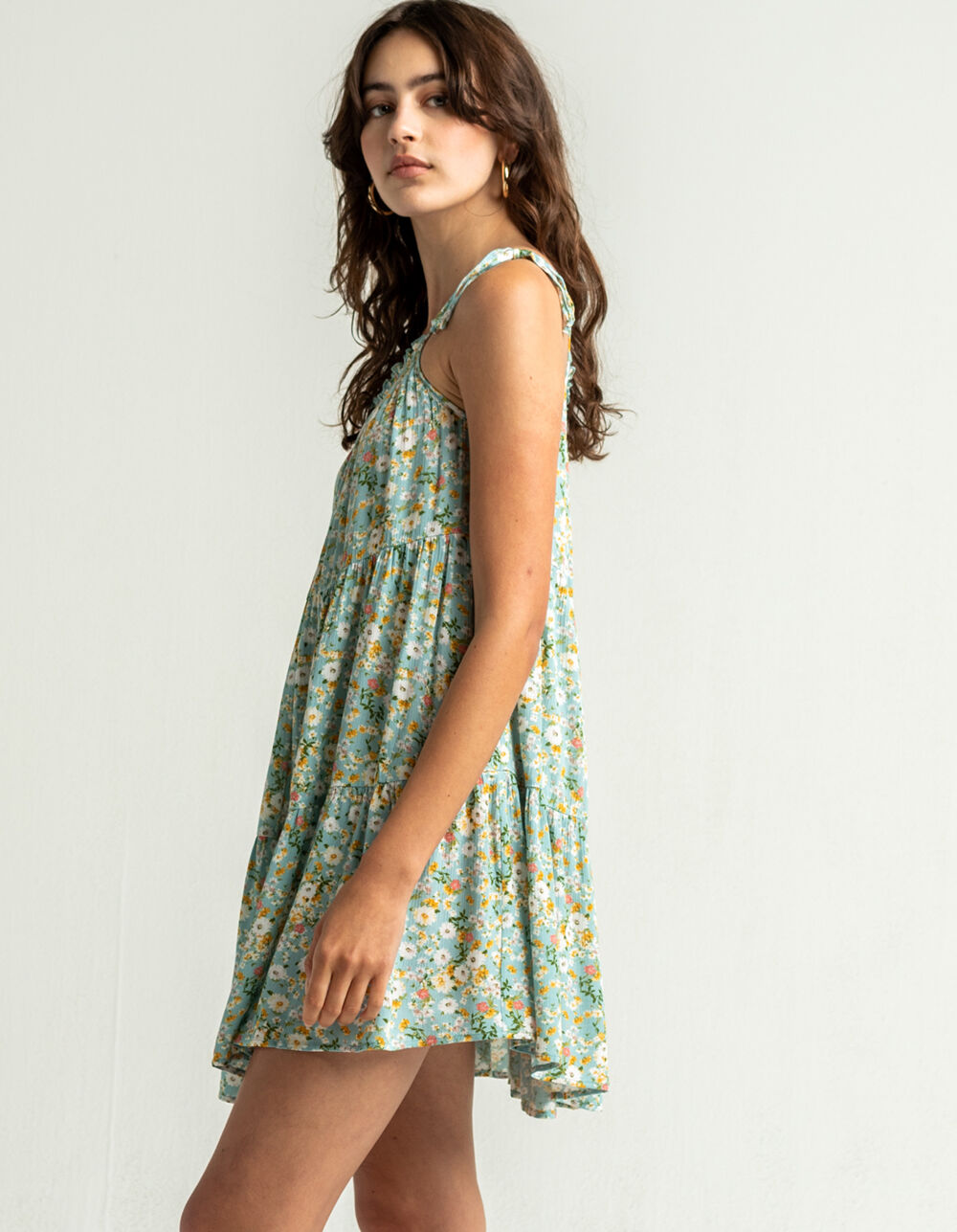 TIMING Ditsy Womens Blue Baby Doll Dress - BLUE COMBO | Tillys