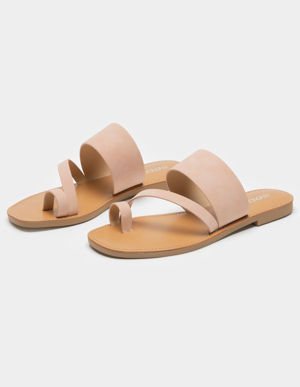 SODA Strappy Toe Womens Mauve Slide Sandals - MAUVE | Tillys