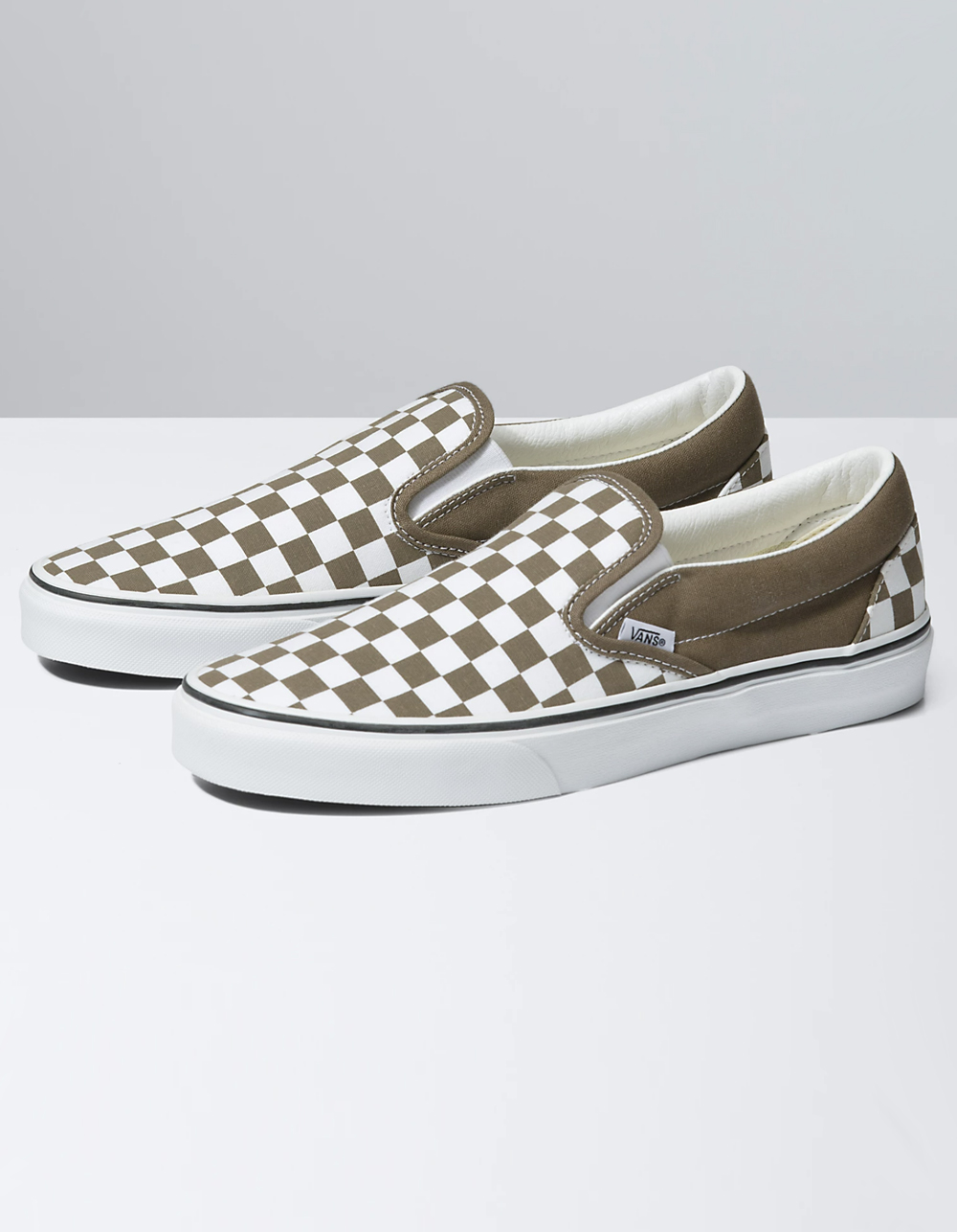 VANS Checkerboard Classic Slip-On Shoes - BROWN | Tillys