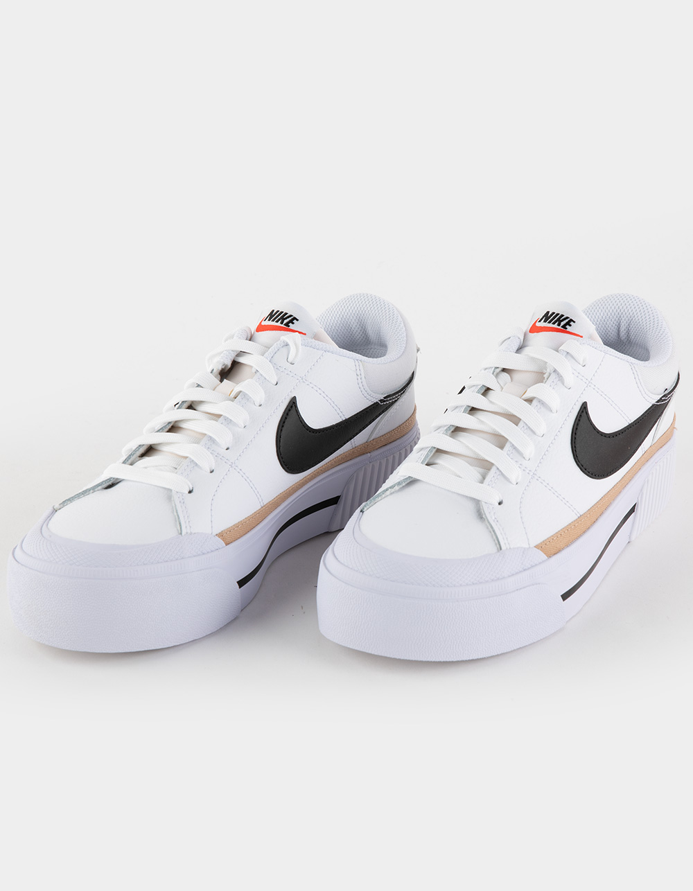 Nike Women's Court Legacy Lift Shoes, Size 7.5, White/Black/Orange