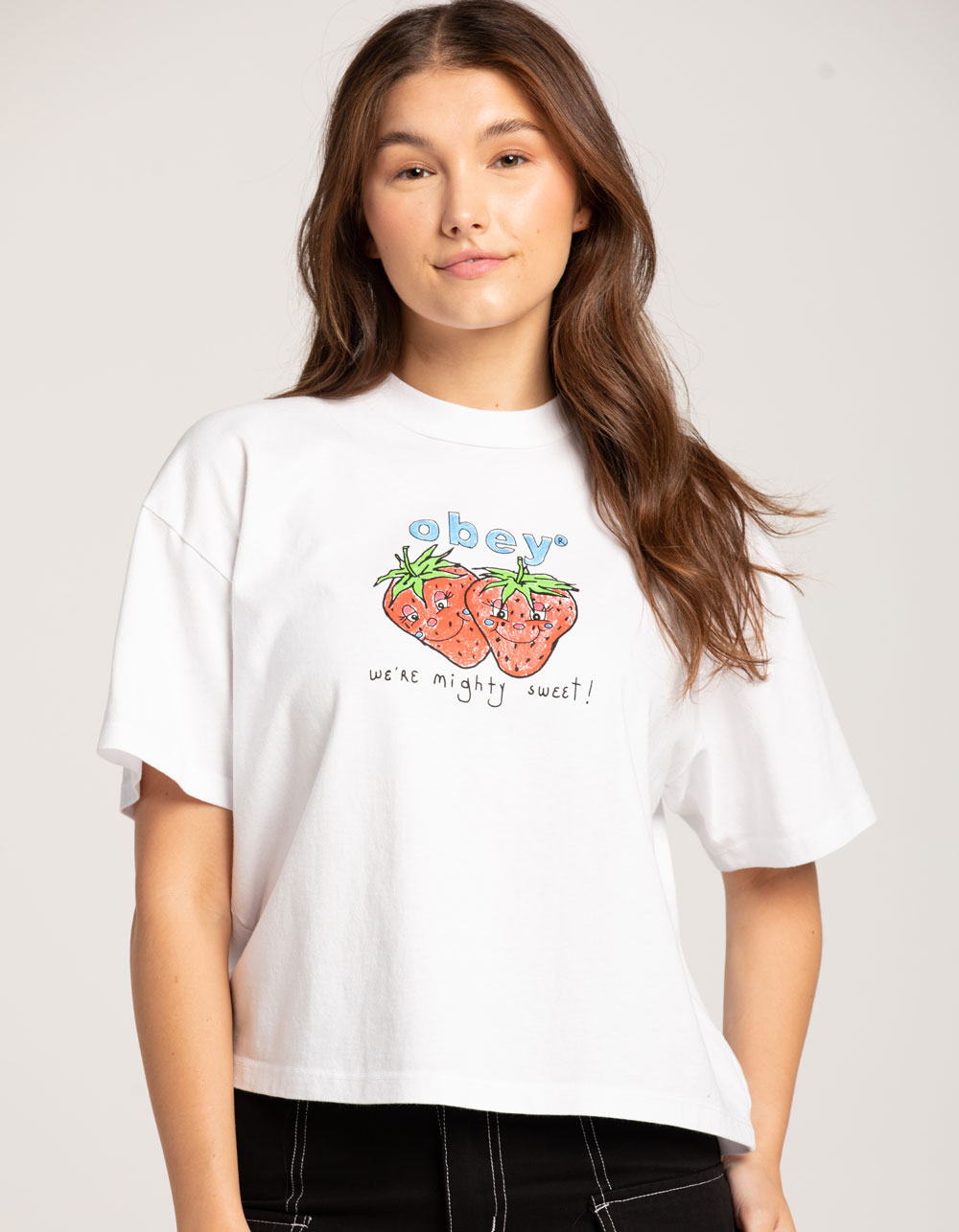symbol løber tør Lyrical OBEY Mighty Sweet Womens Tee - WHITE | Tillys