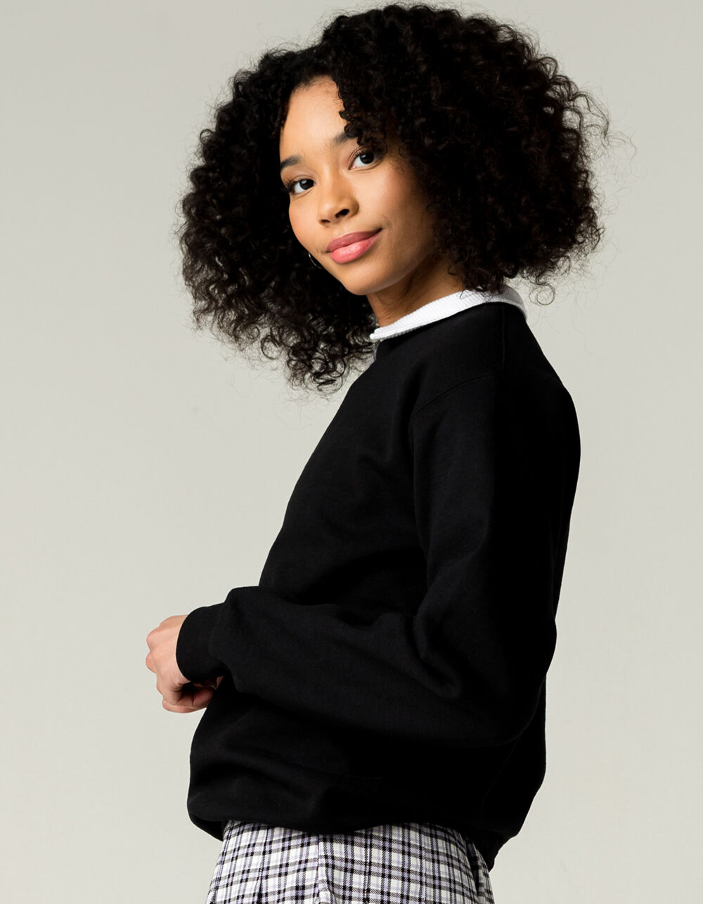 FULL TILT Basic Womens Crew Sweatshirt - BLACK | Tillys