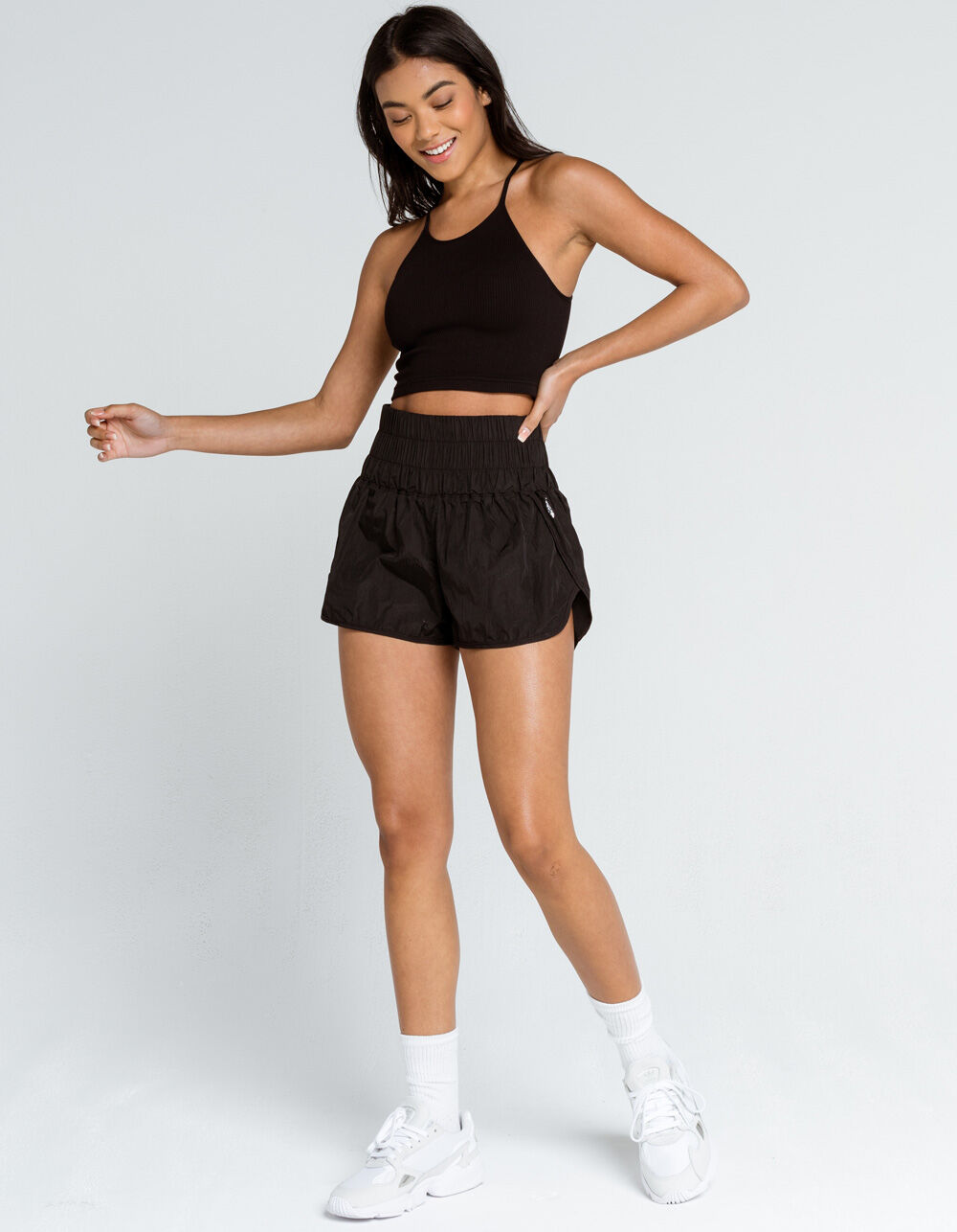 FREE PEOPLE FP Movement The Way Home Womens Black Shorts - BLACK