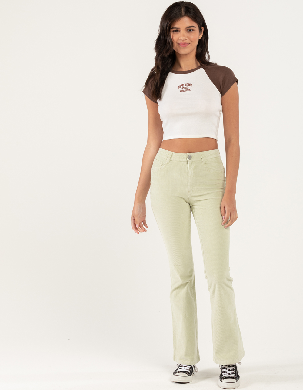 CORDUROY FLARE PANTS IN EMERALD – 4110 Clothing Co.