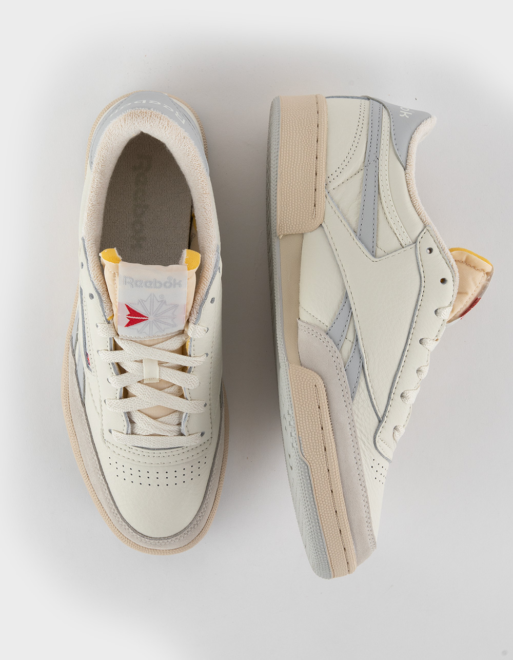 Reebok Club C revenge sneakers in off-white with brown detail - ShopStyle
