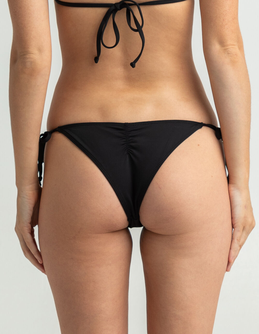 Solid Ultra Skimpy Bikini Bottoms - Black