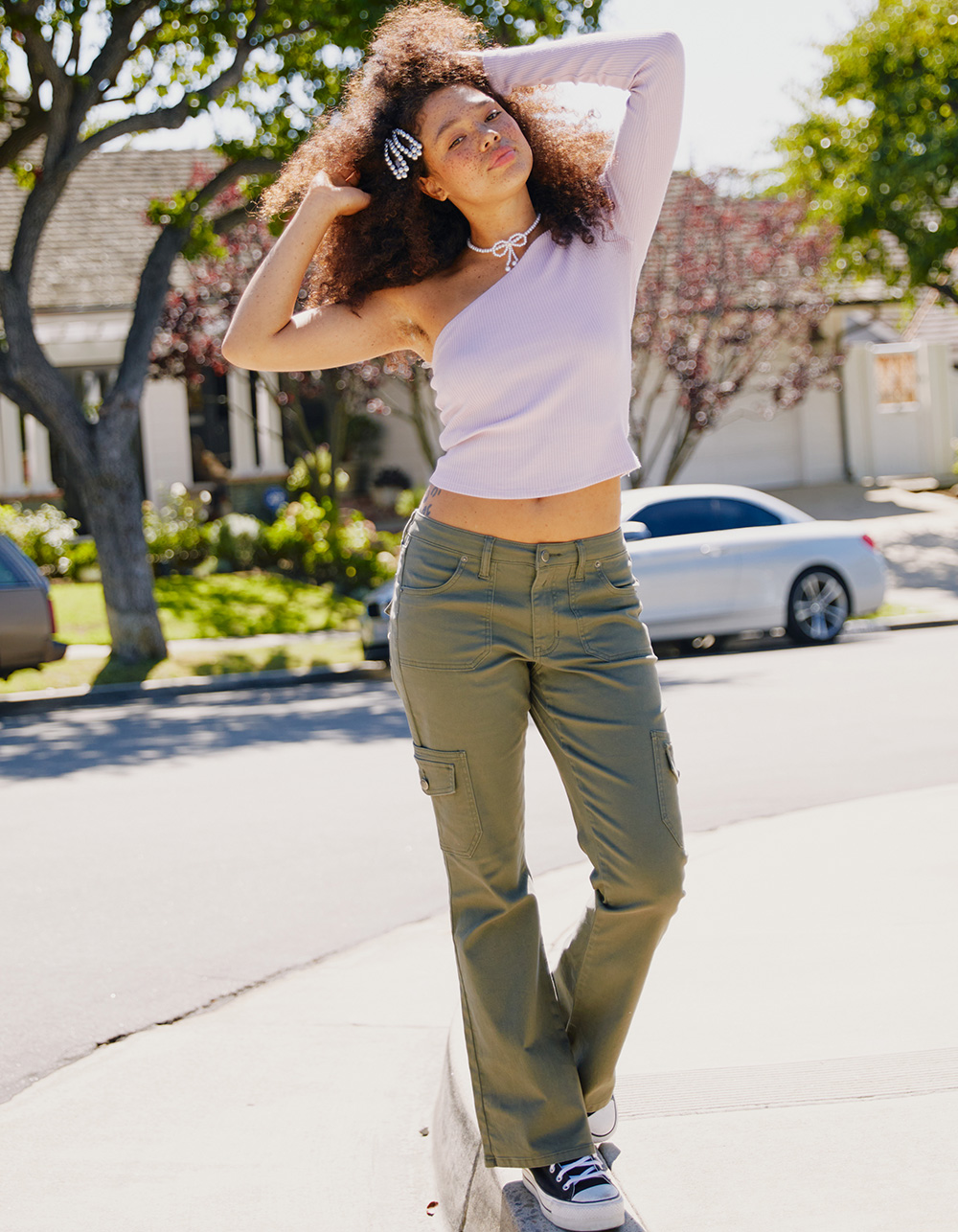 Womens Flare Tillys - Rise Pants RSQ | Cargo OLIVE Low