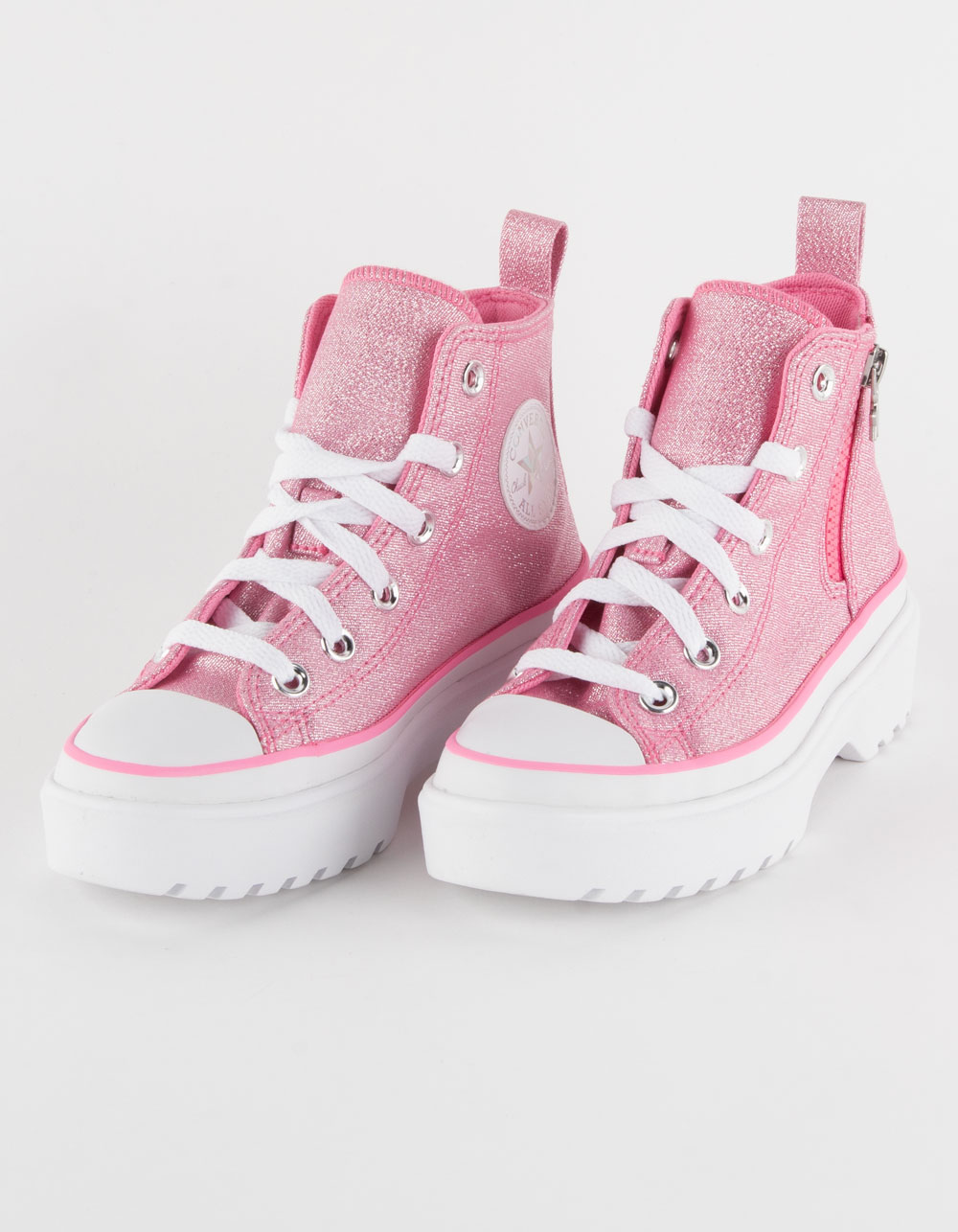 Top Girls PINK Prism Chuck Glitter Platform All Shoes - High Lugged | Star Taylor Lift CONVERSE Tillys