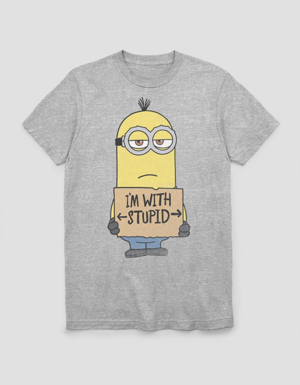 | Tee With Stupid HEATHER - MINIONS GRAY Tillys I\'m
