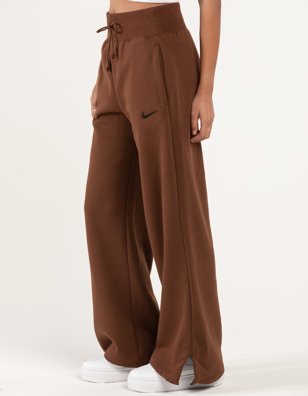 Nike WMNS Phoenix Fleece High-Rise Wide-Leg Pants Brown