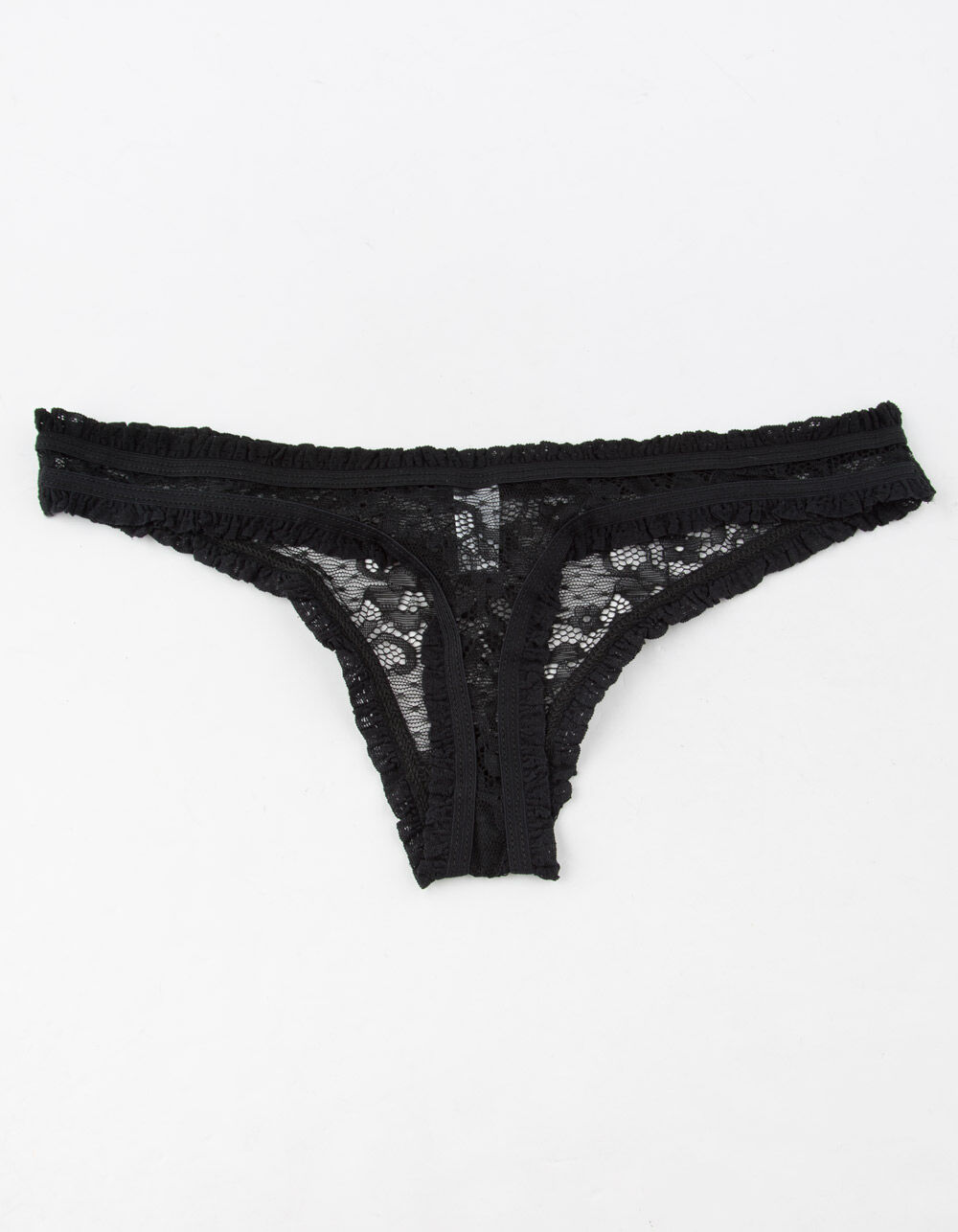 FULL TILT Essential Lace Black Thong - BLACK | Tillys