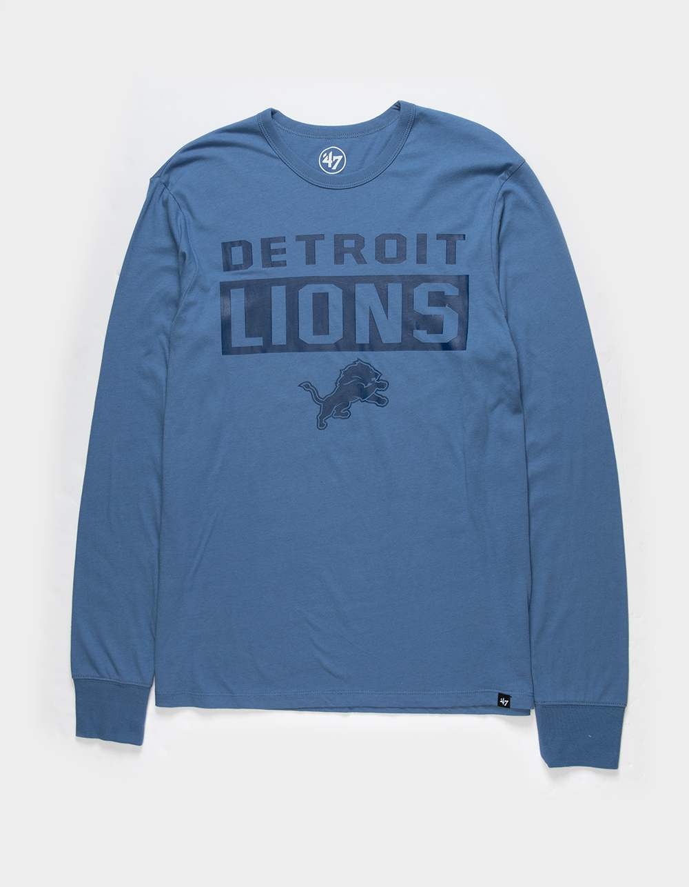 47 Men's Detroit Lions Last Call Wordmark Blue T-Shirt