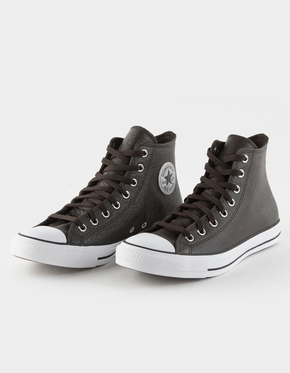 Converse Chuck Taylor All Star Hi leather trainers in dark brown