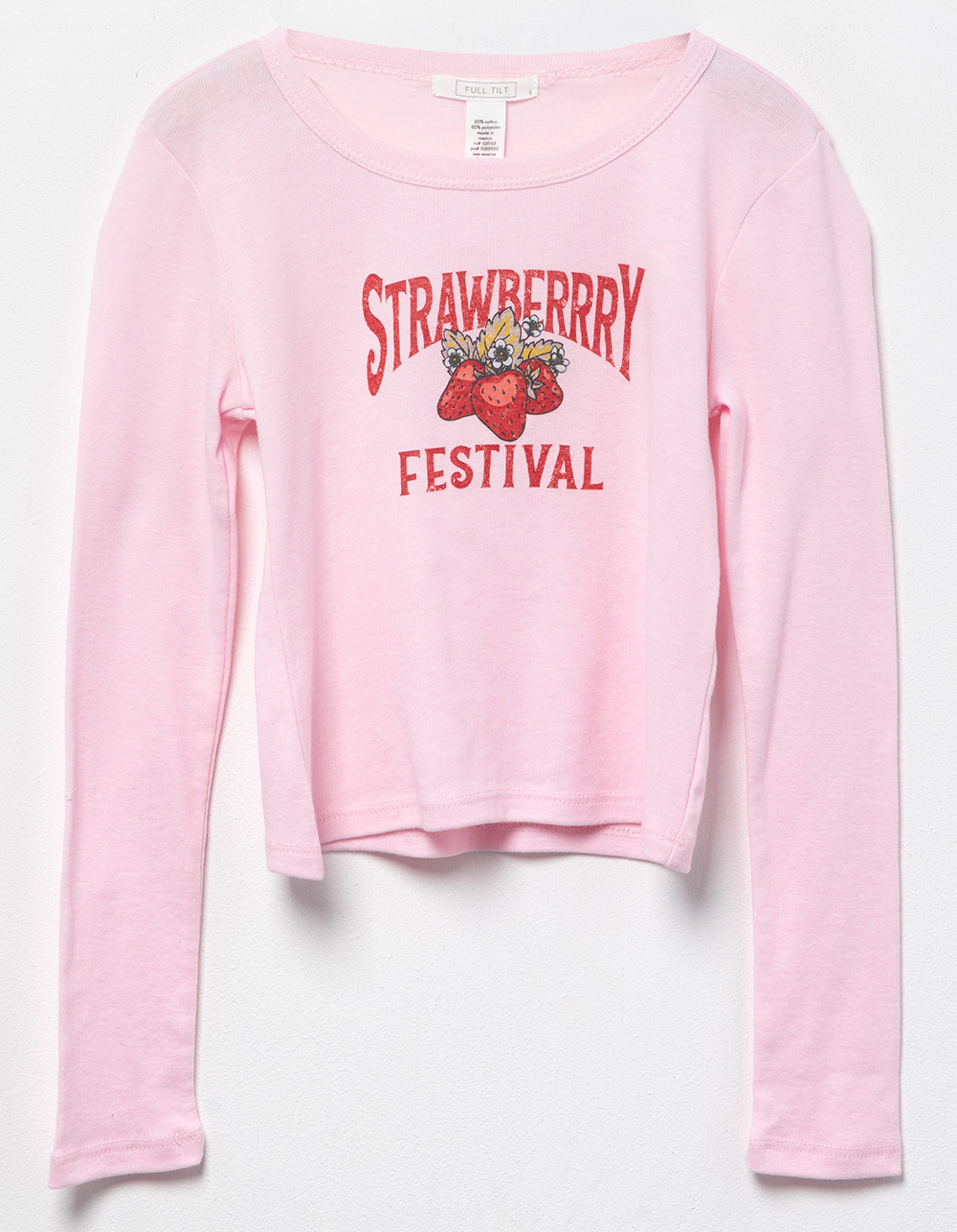 Baby Tillys FULL Strawberry Sleeve Girls Long LIGHT | Tee - TILT PINK Festival