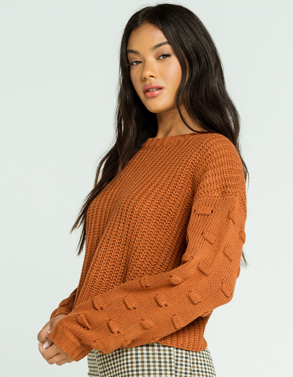 Ballon Sleeve Sweater in Rust