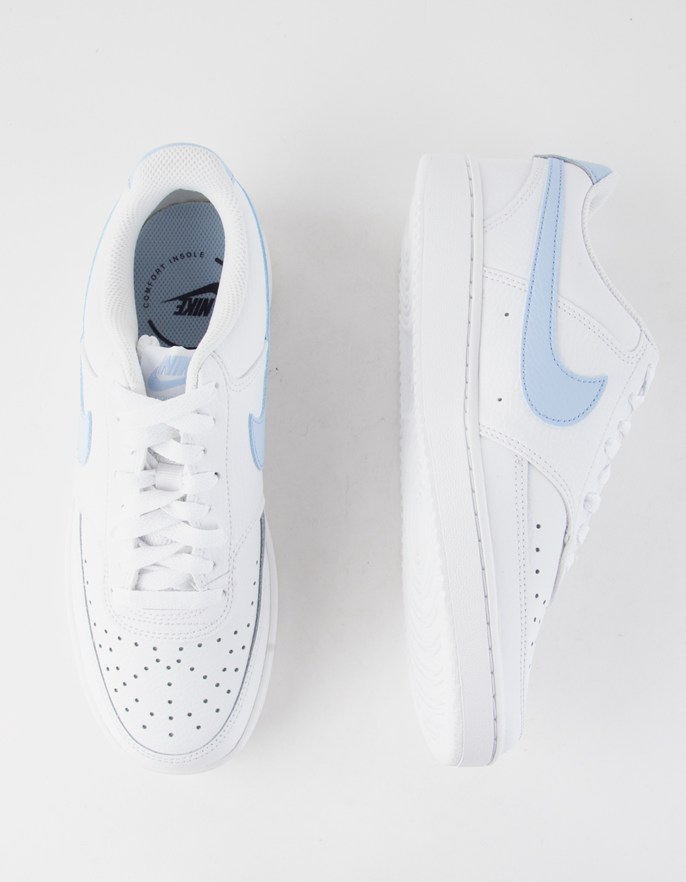 NIKE Court Vision Low Womens Shoes WHT/BLUE Tillys