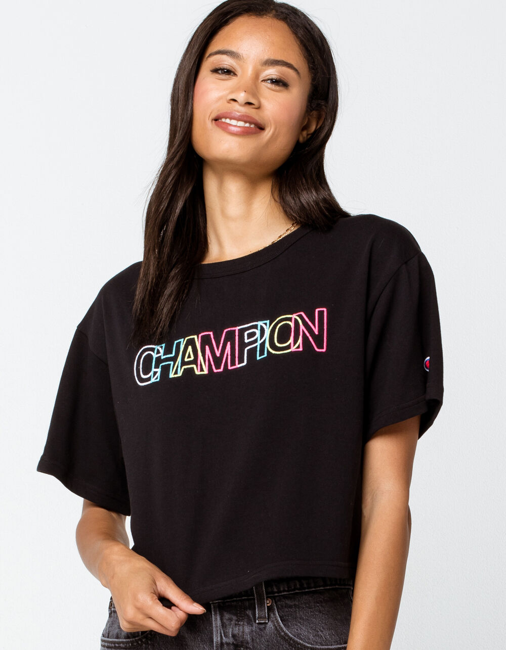 CHAMPION Heritage Womens Cropped Tee - BLACK | Tillys