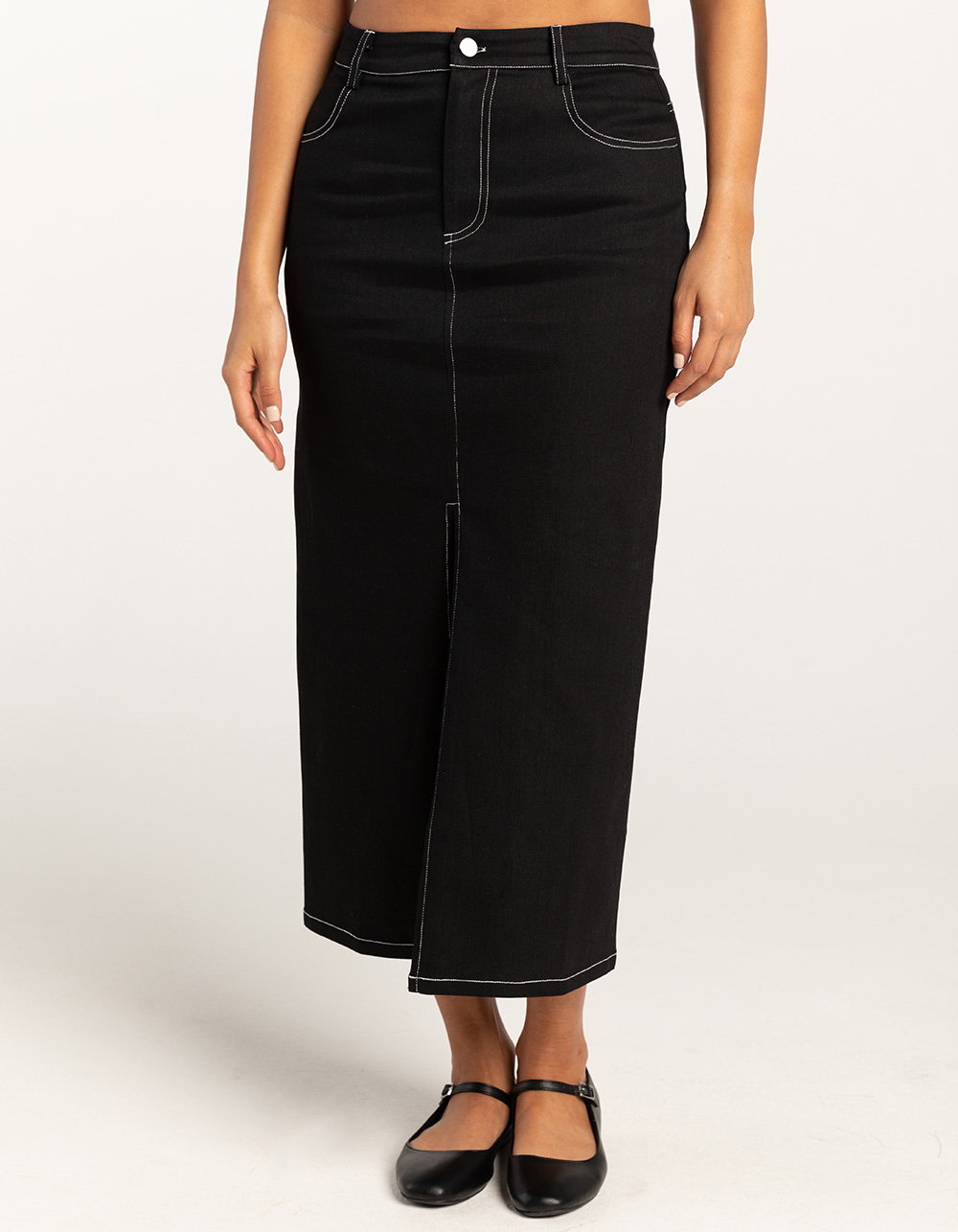 WEST OF MELROSE Contrast Womens Maxi Skirt - BLACK | Tillys