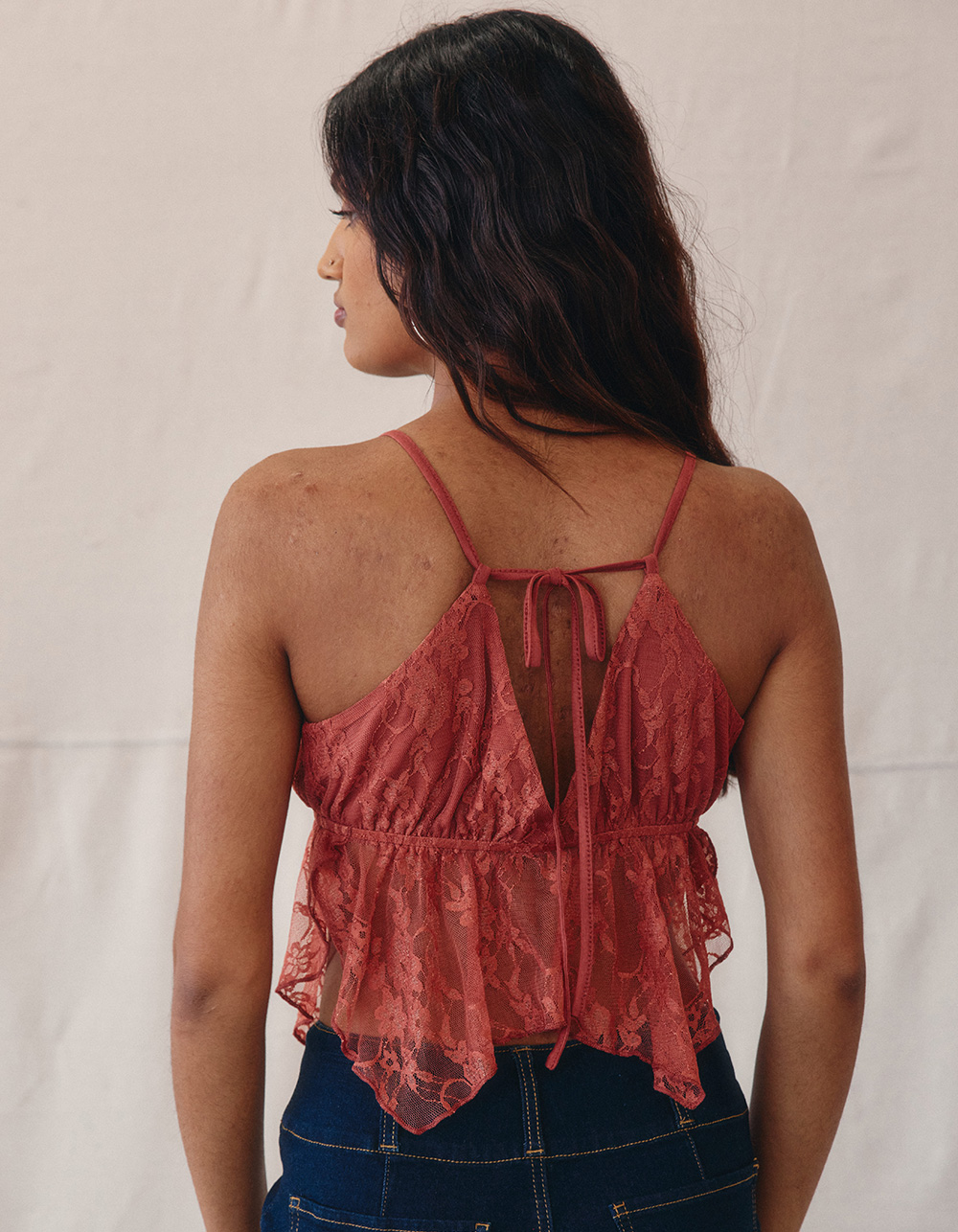 UO Babydoll Embroidered Cami Top