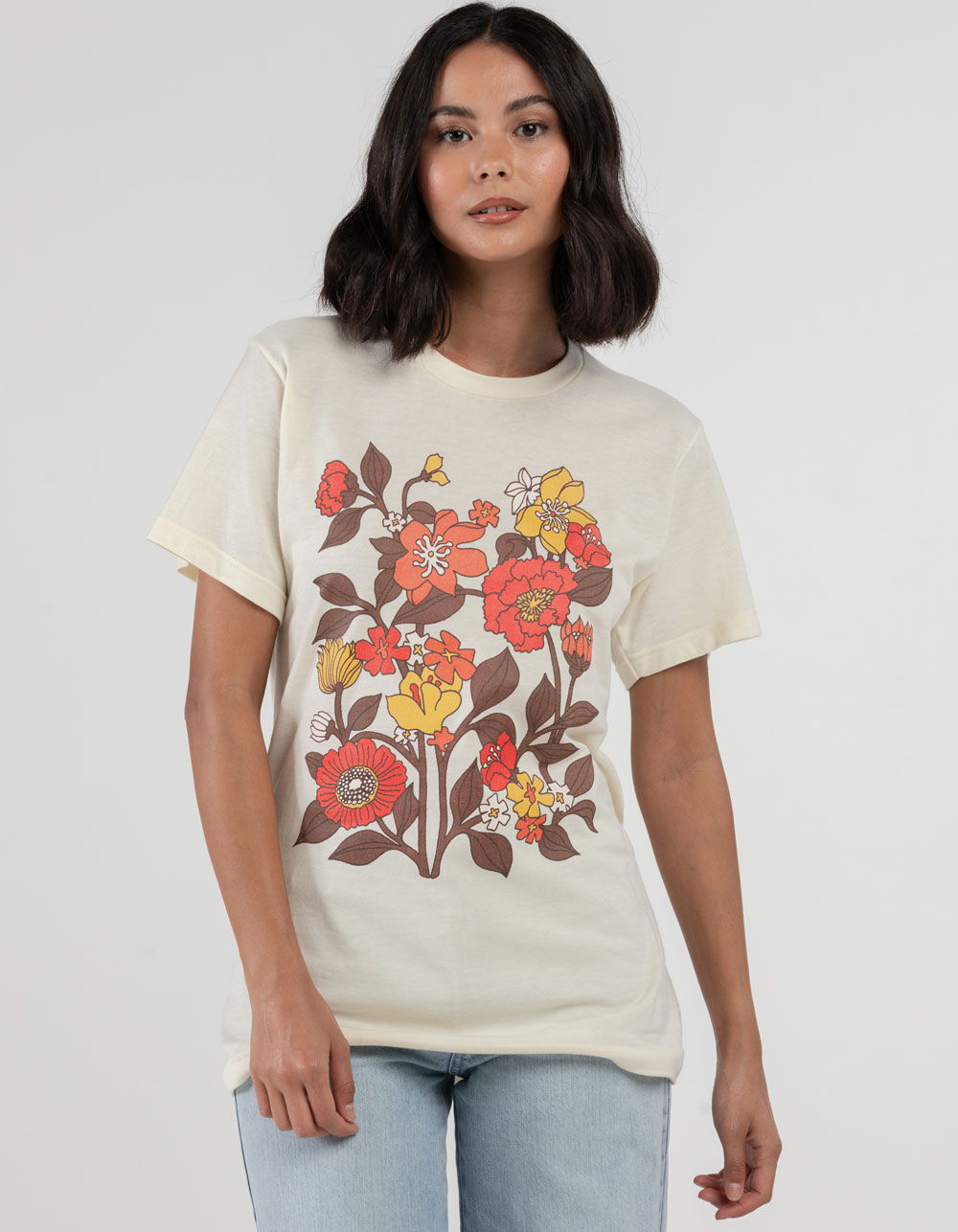 NATURE Retro Floral Unisex Tee - NATURAL | Tillys