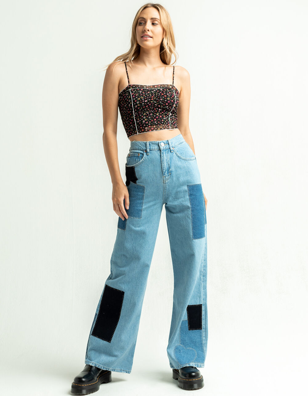 BDG Urban Outfitters Patchwork Womens Puddle Jeans - LTWSH | Tillys