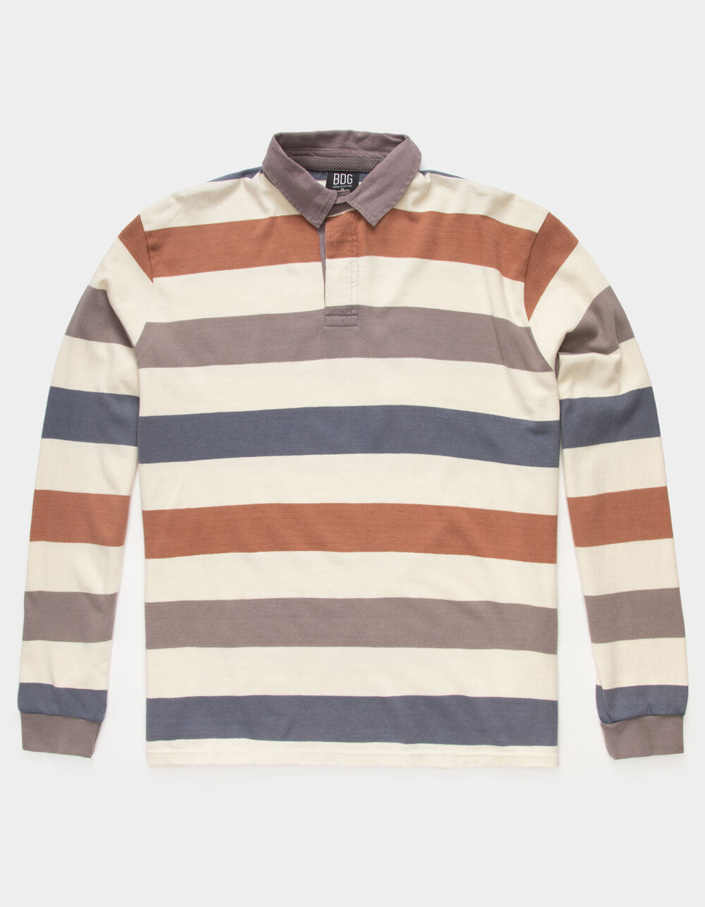 BDG URBAN OUTFITTERS Stripe Knit Rugby Mens Polo Shirt - STONE | Tillys