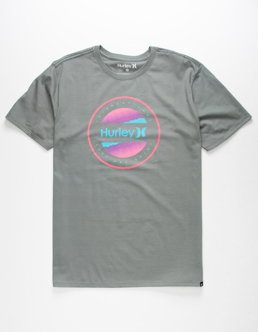 HURLEY Circle Dye Logo Mens T-Shirt - CHARC | Tillys