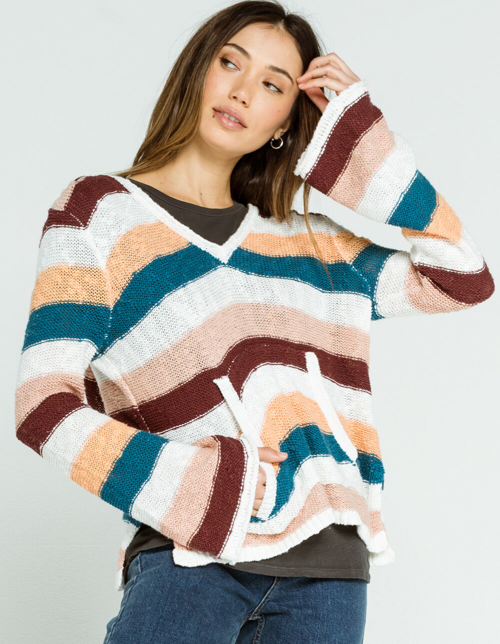 ROXY Hang With Me Womens Poncho Hoodie - MULTI | Tillys