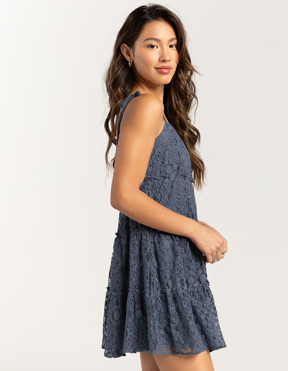 RSQ Womens Lace Tier Slip Dress - DARK BLUE | Tillys