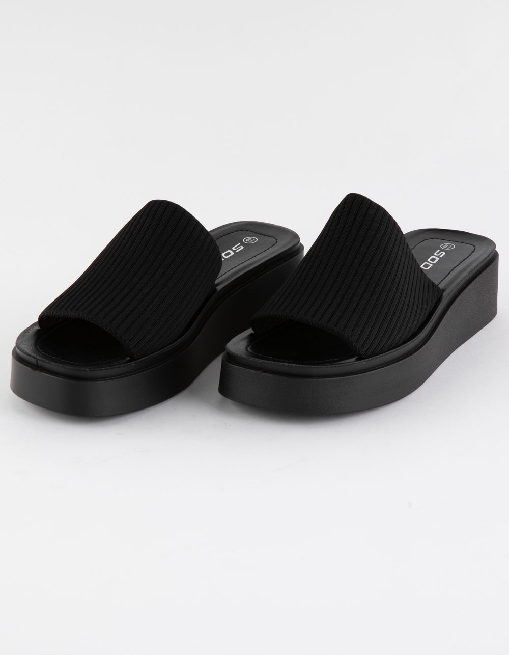 SODA Farley Comfort Womens Platform Slide Sandals - BLACK | Tillys
