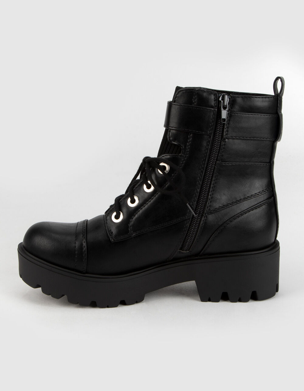 SODA Lug Buckle Womens Combat Boots - BLACK | Tillys