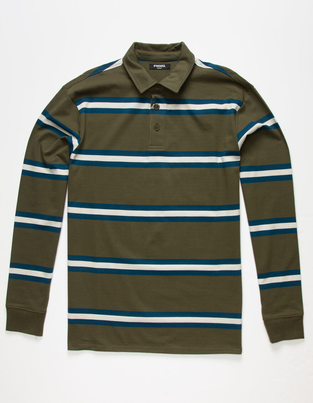RSQ Olive Striped Mens Rugby Shirt - OLIVE | Tillys