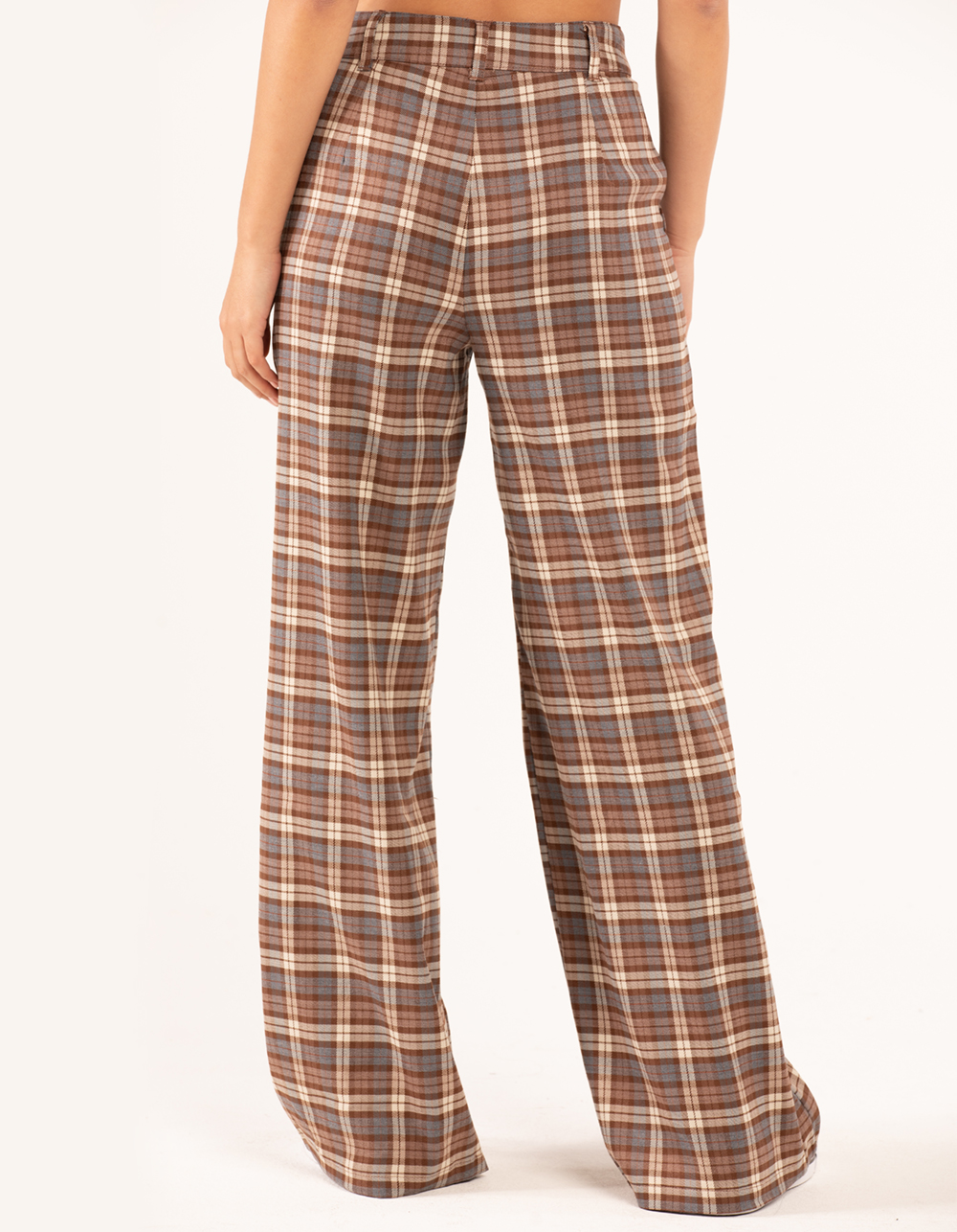 Cute Beige and Brown Pants - Plaid Pants - Straight-Leg Pants - Lulus