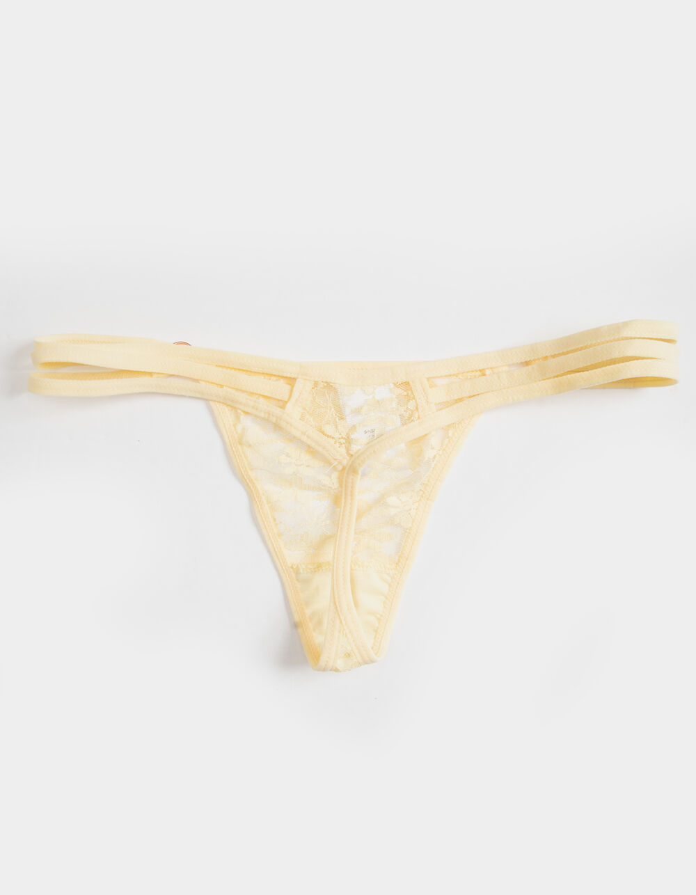 FULL TILT Strappy Side Lace Thong - OFF WHITE